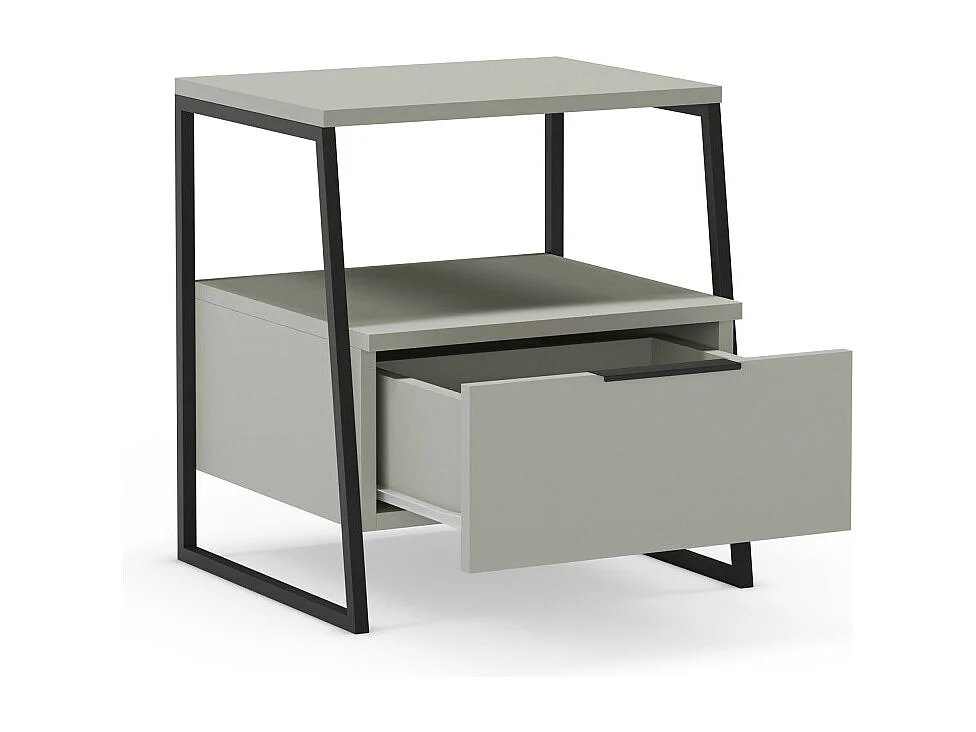 Sway - Table de chevet 1 tiroir en bois et métal  - Vert amande