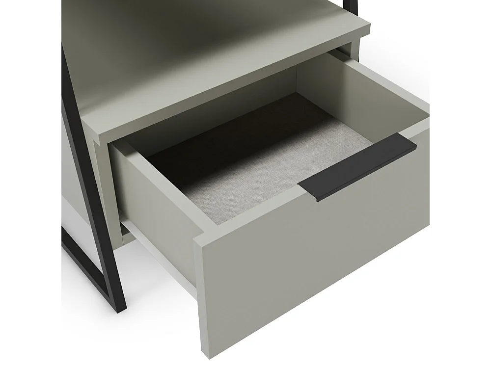 Sway - Table de chevet 1 tiroir en bois et métal  - Vert amande