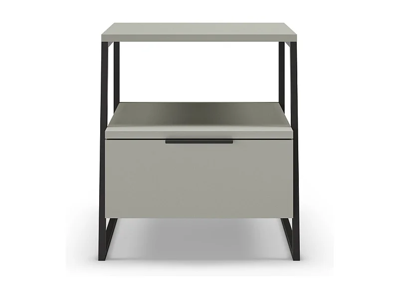 Sway - Table de chevet 1 tiroir en bois et métal  - Vert amande