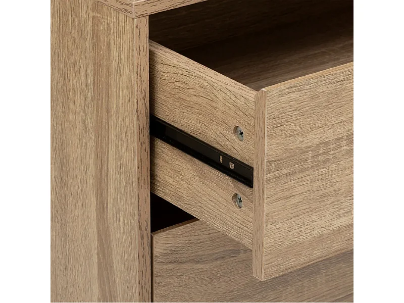 Dressing Penderie 3 Tiroirs "Black Edition" 180cm Naturel