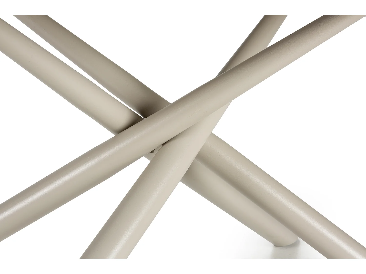 Vika - Table à manger 8 places en céramique et métal - Beige