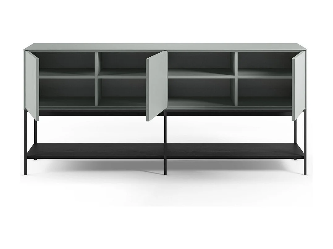 Noxa - Buffet 3 portes en bois et métal L180cm - Vert amande