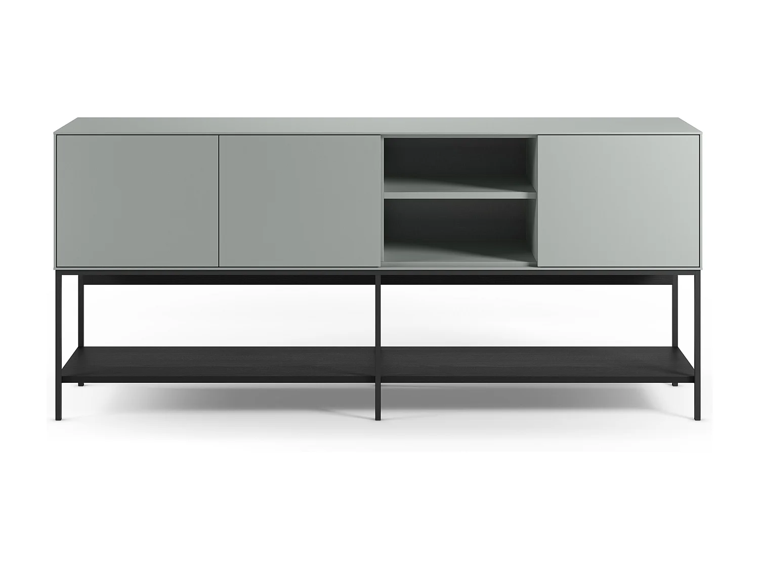 Noxa - Buffet 3 portes en bois et métal L180cm - Vert amande