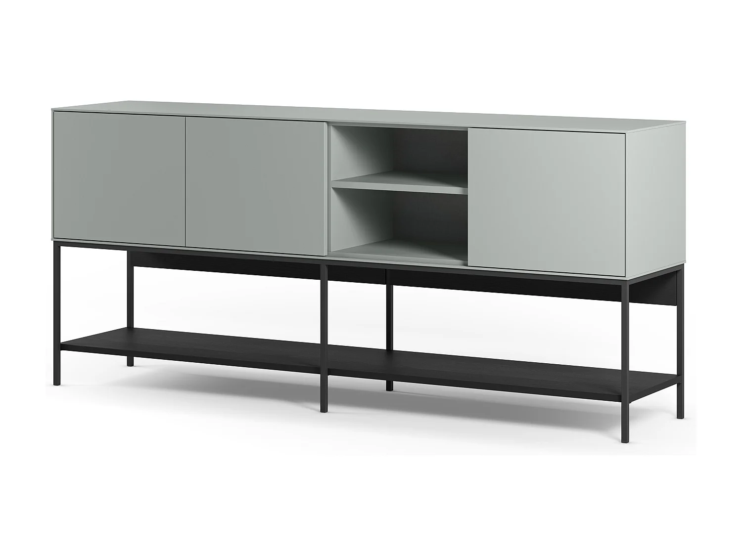 Noxa - Buffet 3 portes en bois et métal L180cm - Vert amande