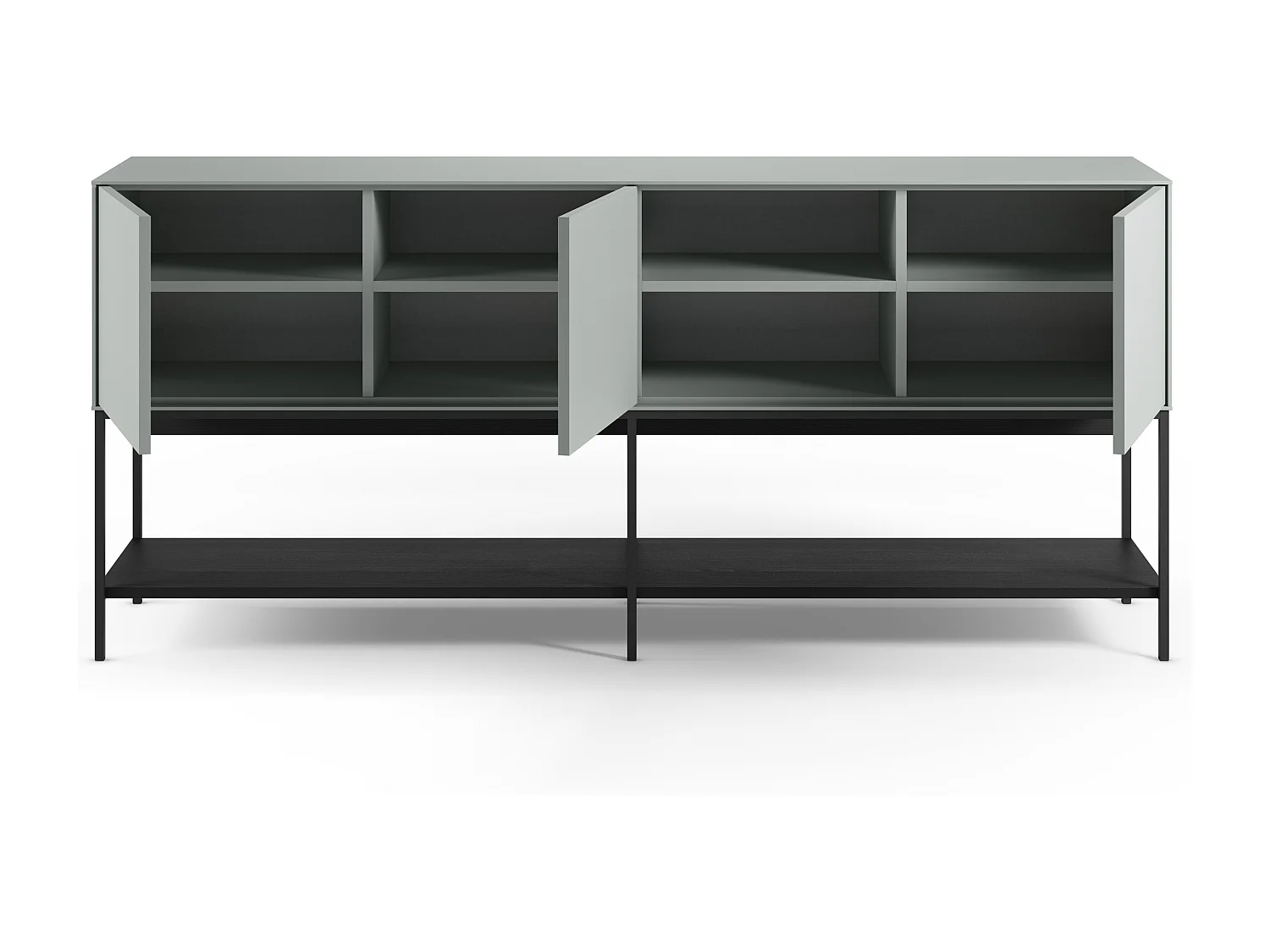 Noxa - Buffet 3 portes en bois et métal L180cm - Vert amande