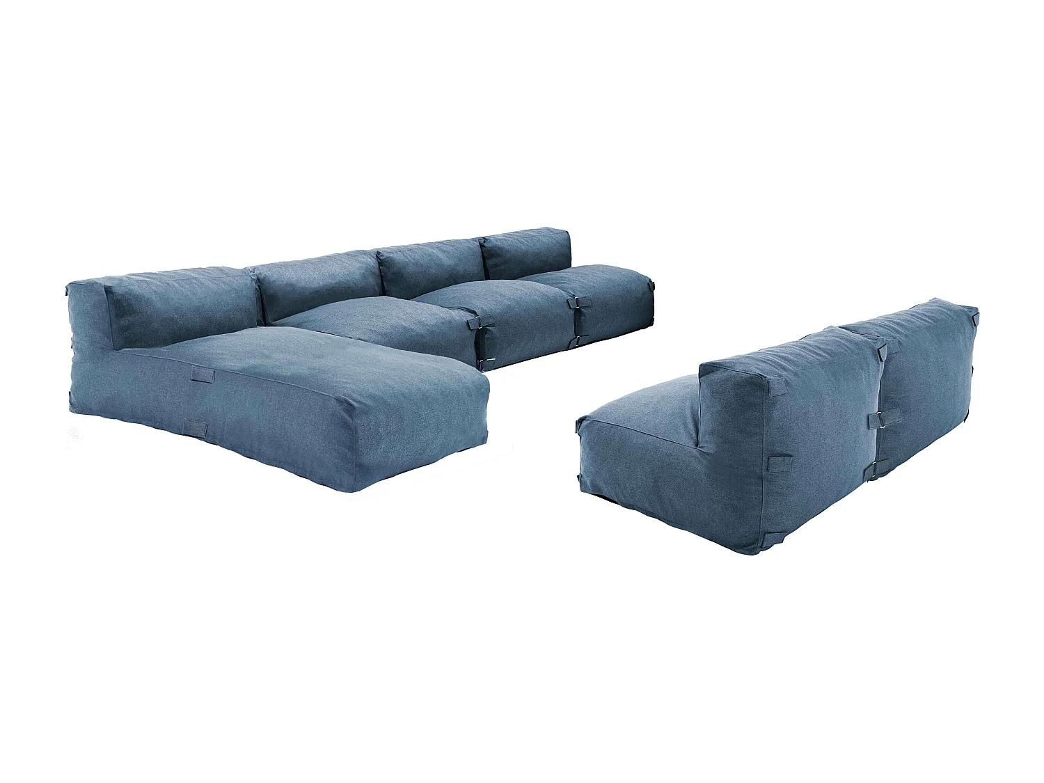 Salon de jardin modulable 6 places bleu pacific - Mixi