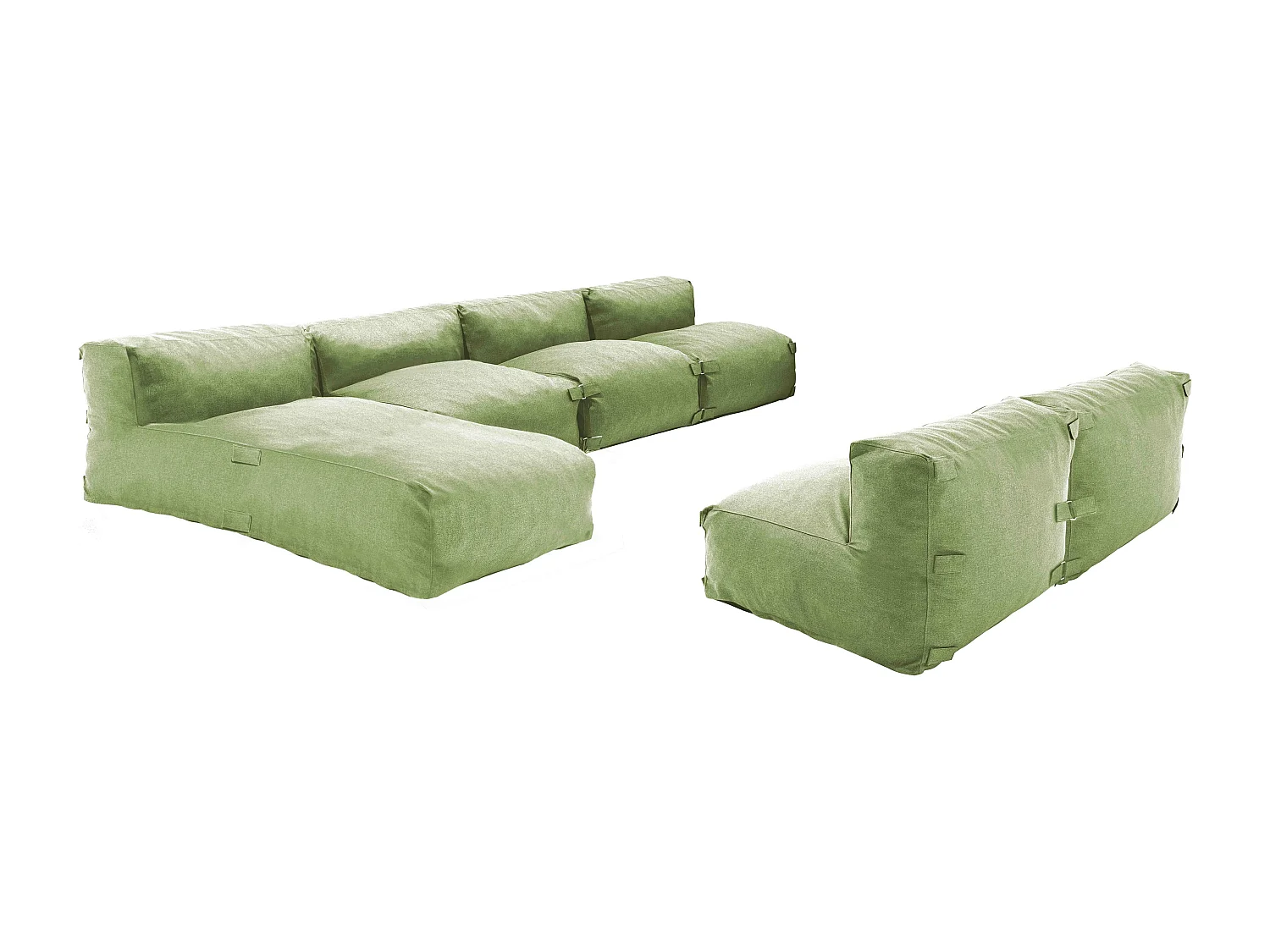 Salon de jardin modulable 6 places vert cactus - Mixi