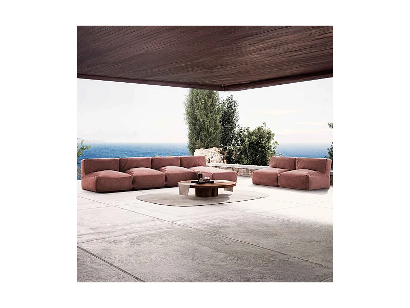 Salon de jardin modulable 6 places terracotta - Mixi