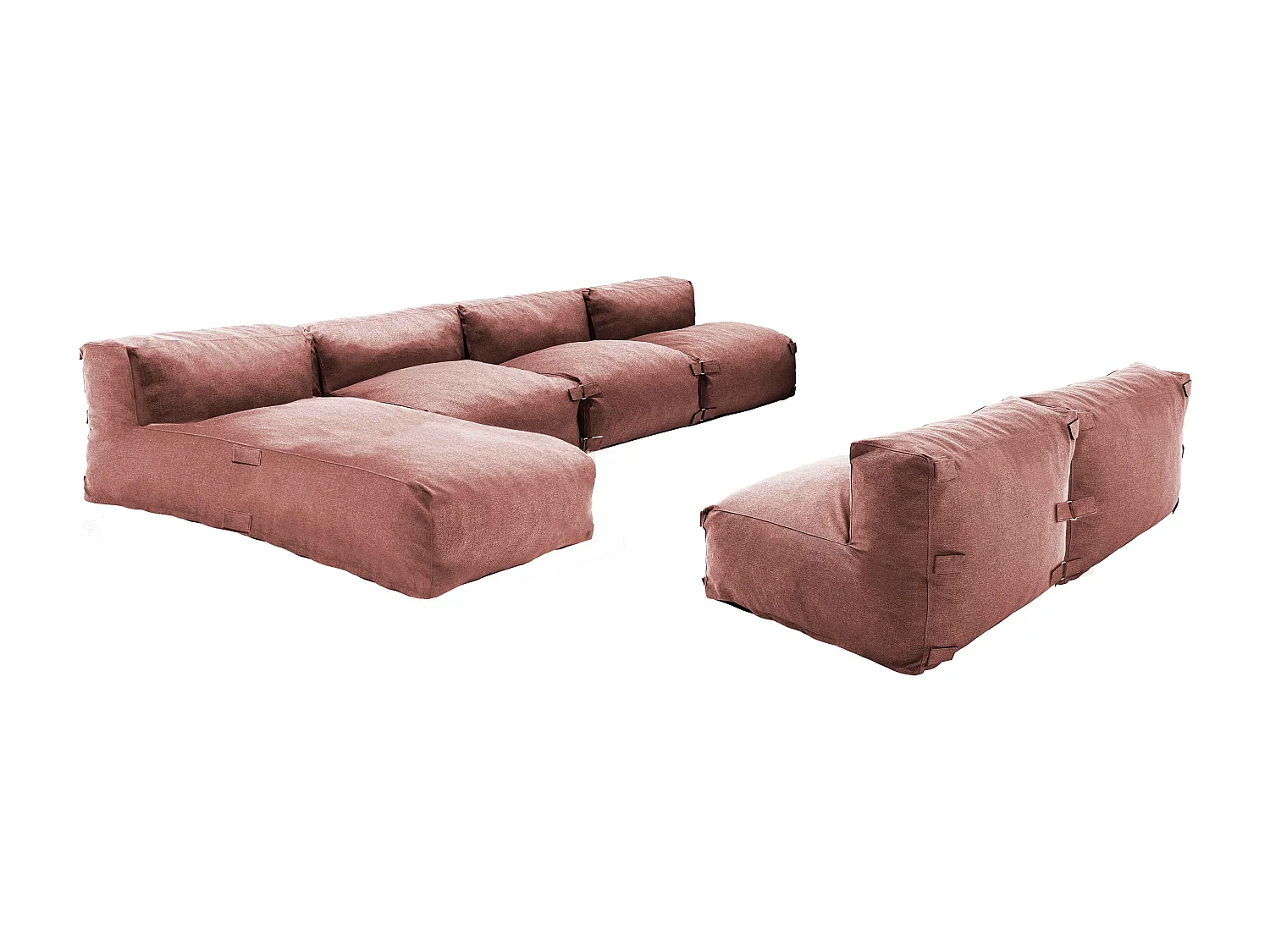 Salon de jardin modulable 6 places terracotta - Mixi