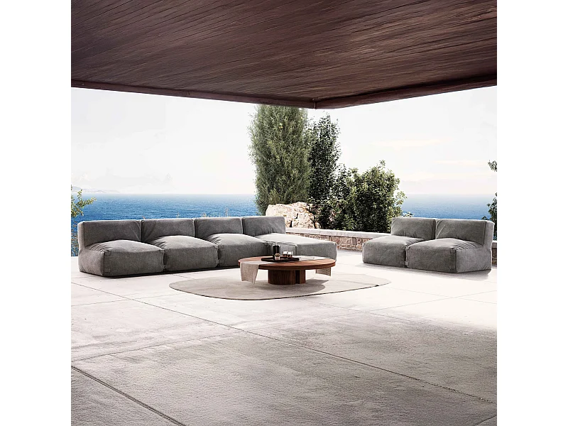 Salon de jardin modulable 6 places gris - Mixi