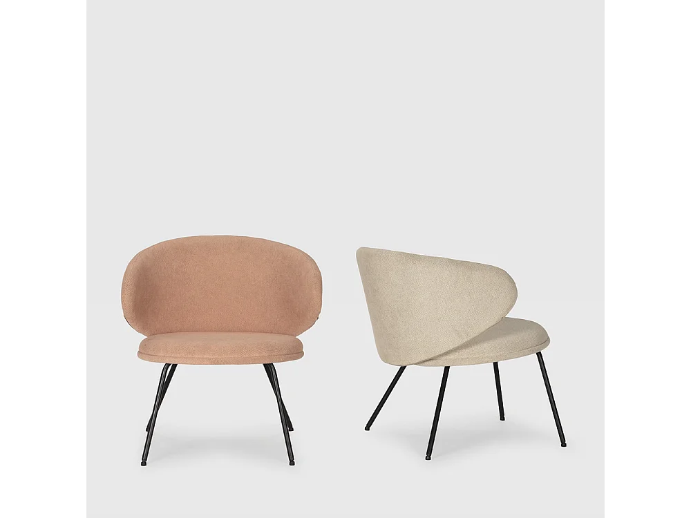 Havel - Fauteuil en tissu et métal - Rose