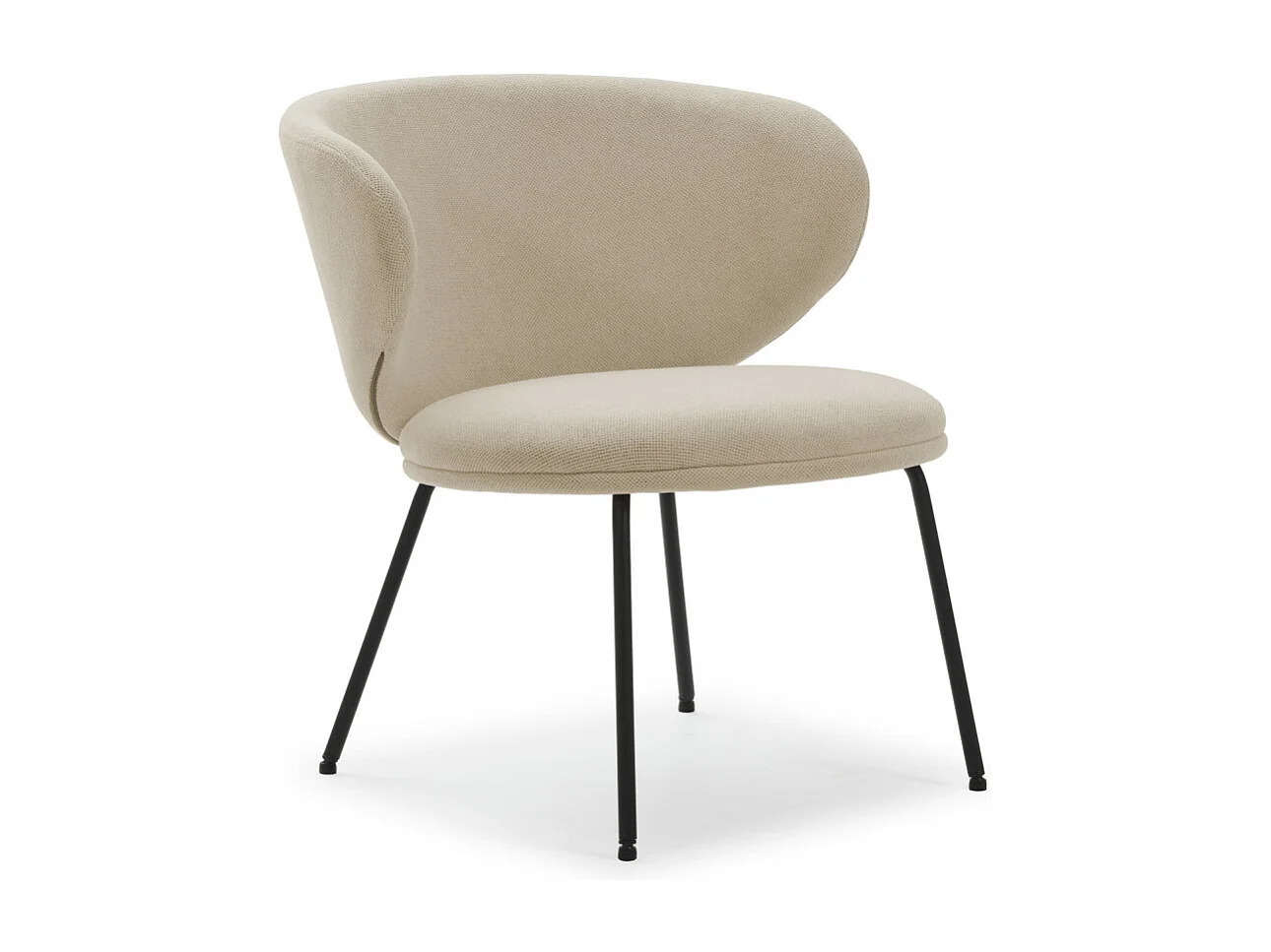 Havel - Fauteuil en tissu et métal - Beige