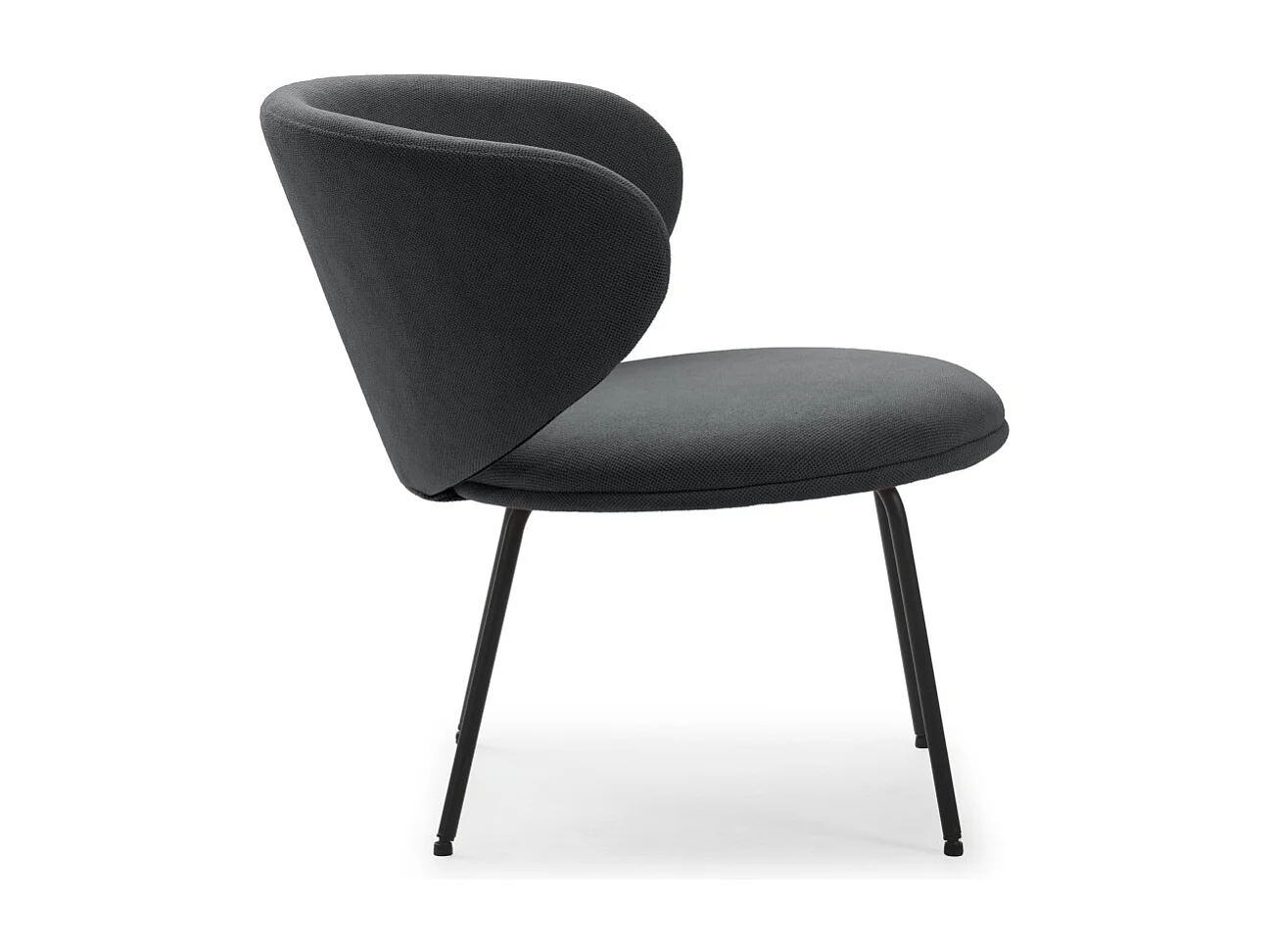 Havel - Fauteuil en tissu et métal - Gris foncé