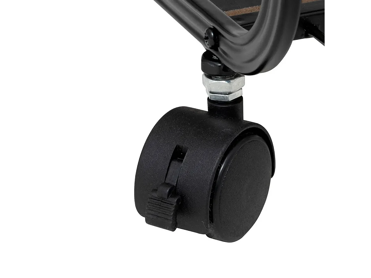 Étagère à Roulettes 2 Niveaux "Bert" 53cm Noir