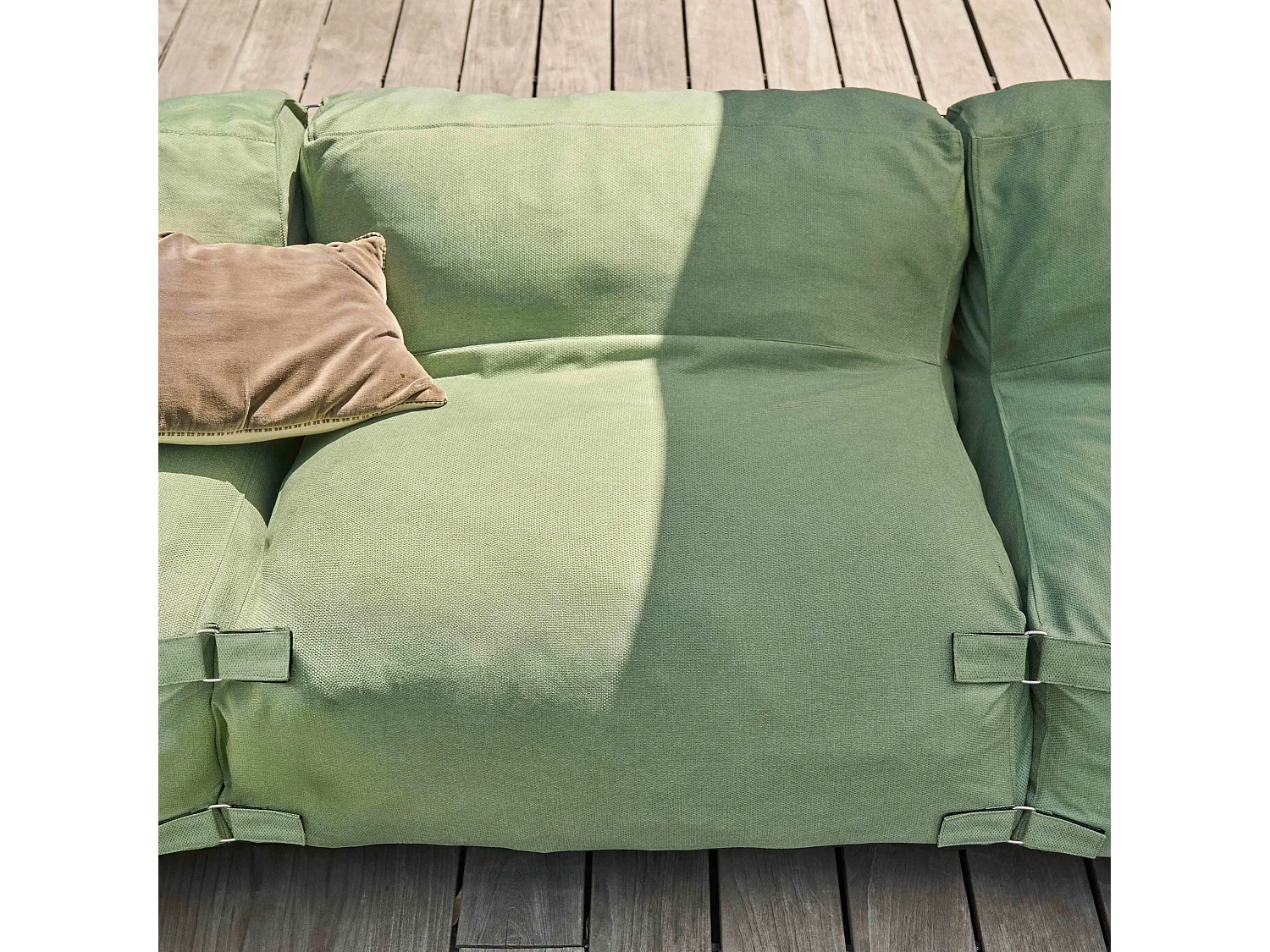 5-zits modulair tuinmeubel met cactusgroene chaise longue