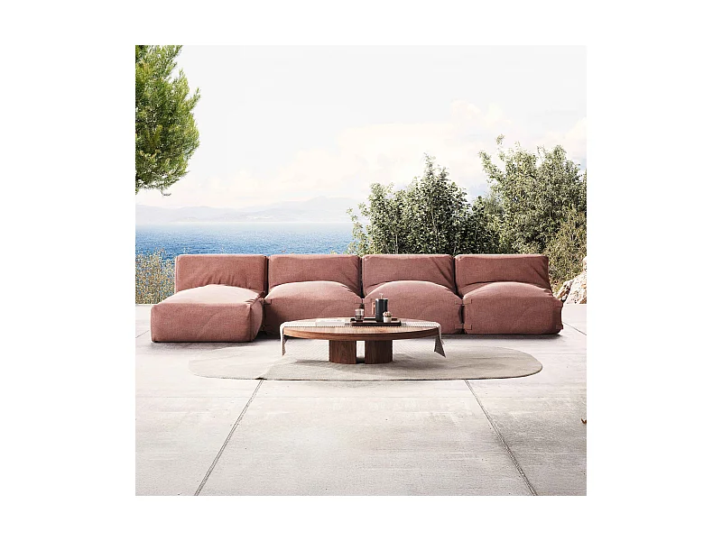 Salon de jardin modulable 4 places terracotta - Mixi