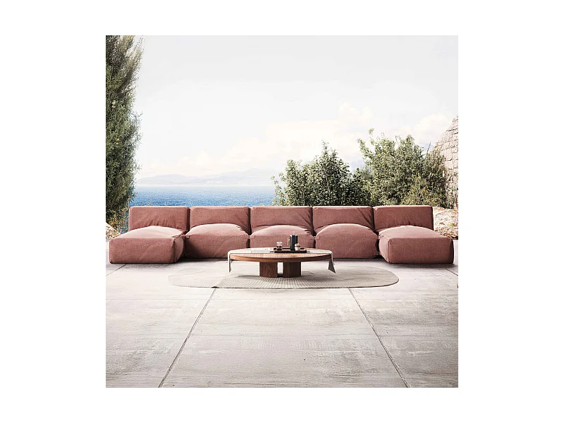 Salon de jardin modulable 5 places terracotta - Mixi