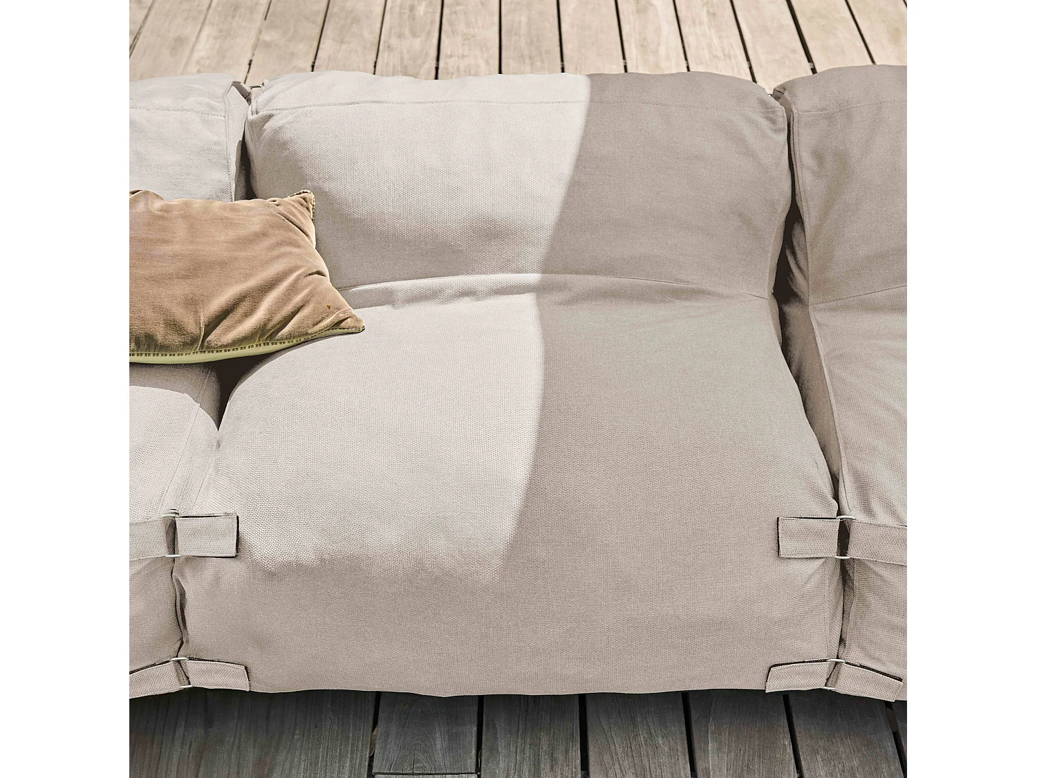 Modulair 4-zits tuinmeubel met beige chaise longue