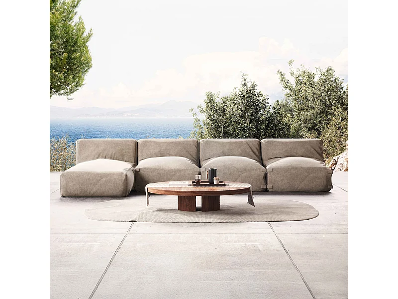 Salon de jardin modulable 4 places beige - Mixi