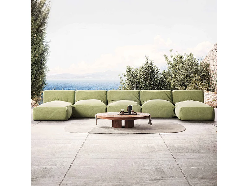 Salon de jardin modulable 5 places vert cactus - Mixi