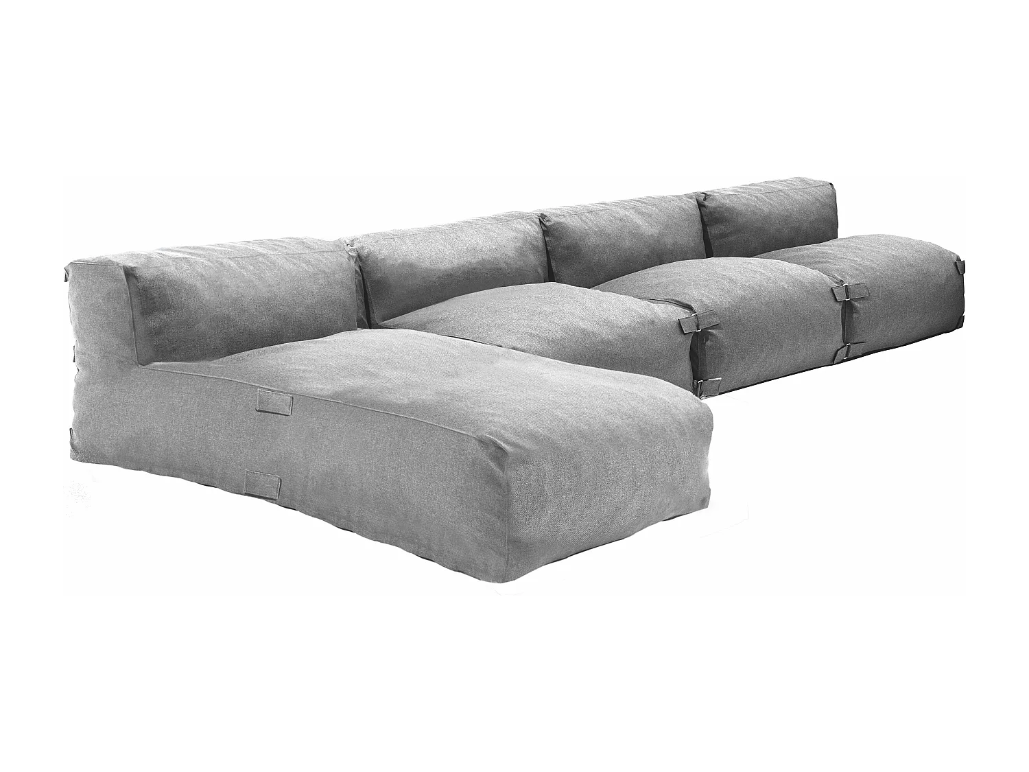 Salon de jardin modulable 4 places gris - Mixi