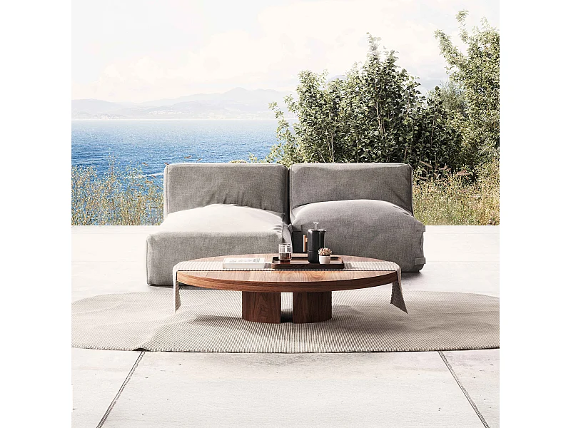 Salon de jardin modulable 2 places gris - Mixi