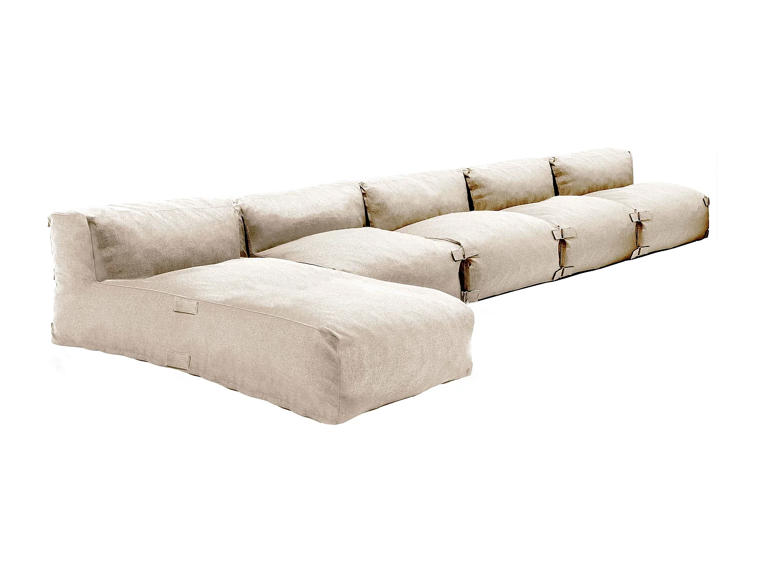 Salon de jardin modulable 5 places beige - Mixi