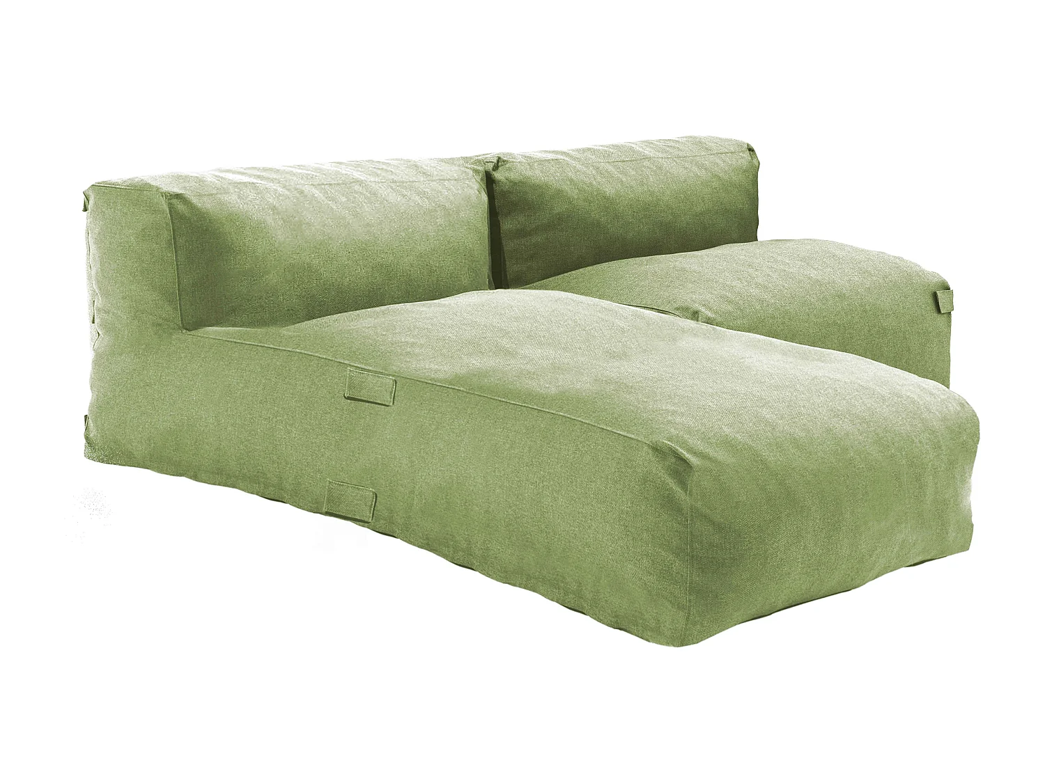 Modulair 2-zits tuinmeubel met cactusgroene chaise longue