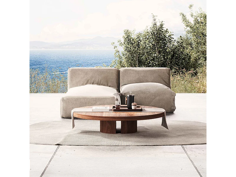 Salon de jardin modulable 2 places beige - Mixi