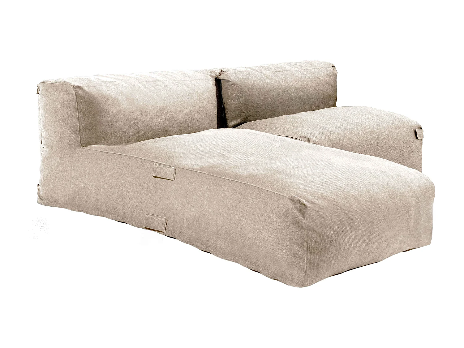 Modulair 2-zits tuinmeubel met beige chaise longue