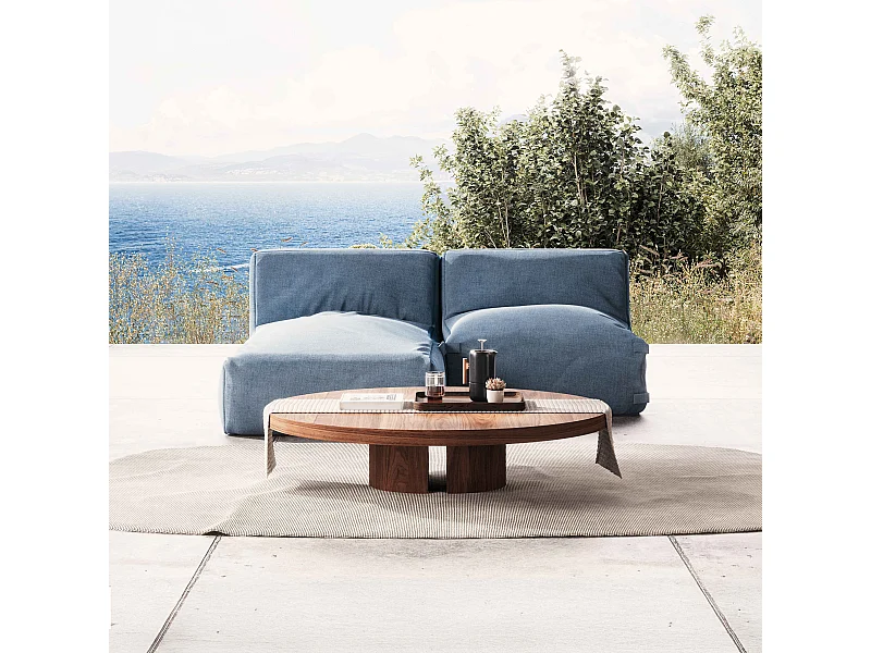 Salon de jardin modulable 2 places bleu pacific - Mixi