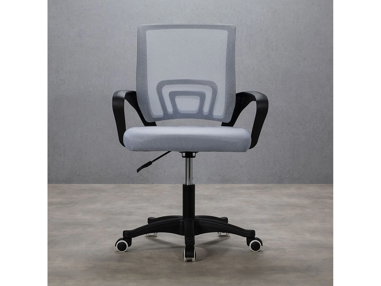 Chaise de bureau PHOENIX, Pivotante et réglable en hauteur, Tissu mesh, Avec accoudoirs, Gris