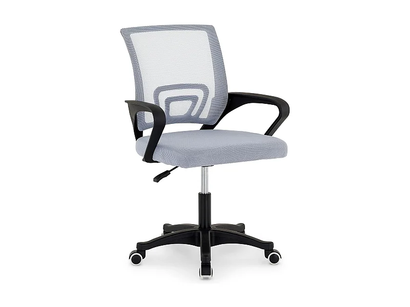 Chaise de bureau PHOENIX, Pivotante et réglable en hauteur, Tissu mesh, Avec accoudoirs, Gris