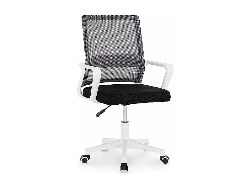 Chaise de bureau PERTH, Pivotante et réglable en hauteur, Tissu mesh, Avec accoudoirs, Noir