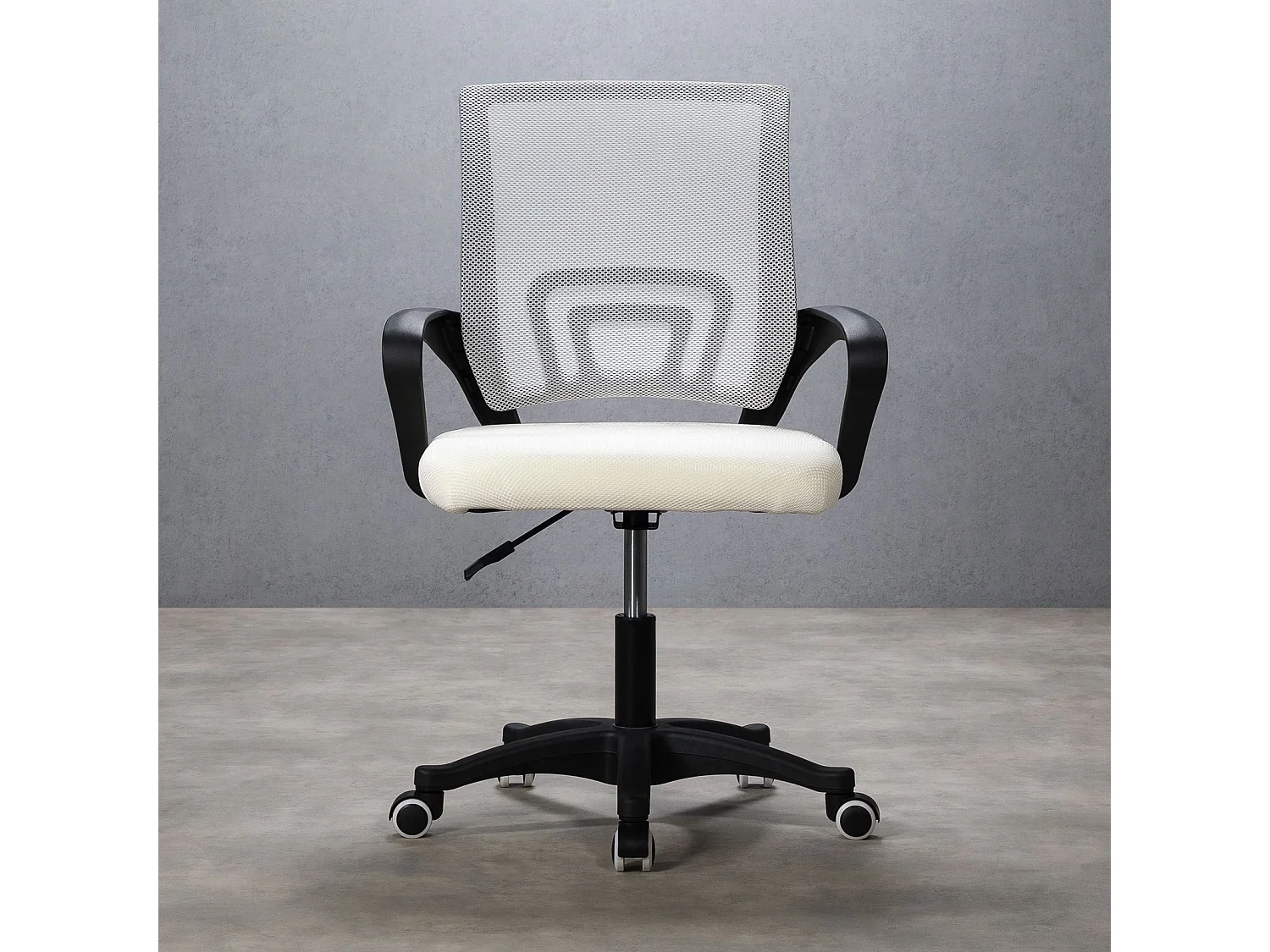 Chaise de bureau PHOENIX, Pivotante et réglable en hauteur, Tissu mesh, Avec accoudoirs, Blanc