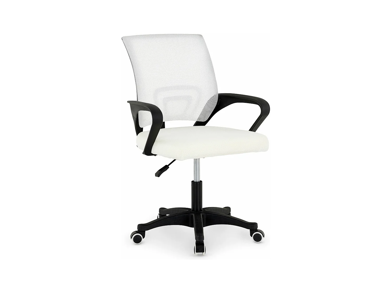 Chaise de bureau PHOENIX, Pivotante et réglable en hauteur, Tissu mesh, Avec accoudoirs, Blanc