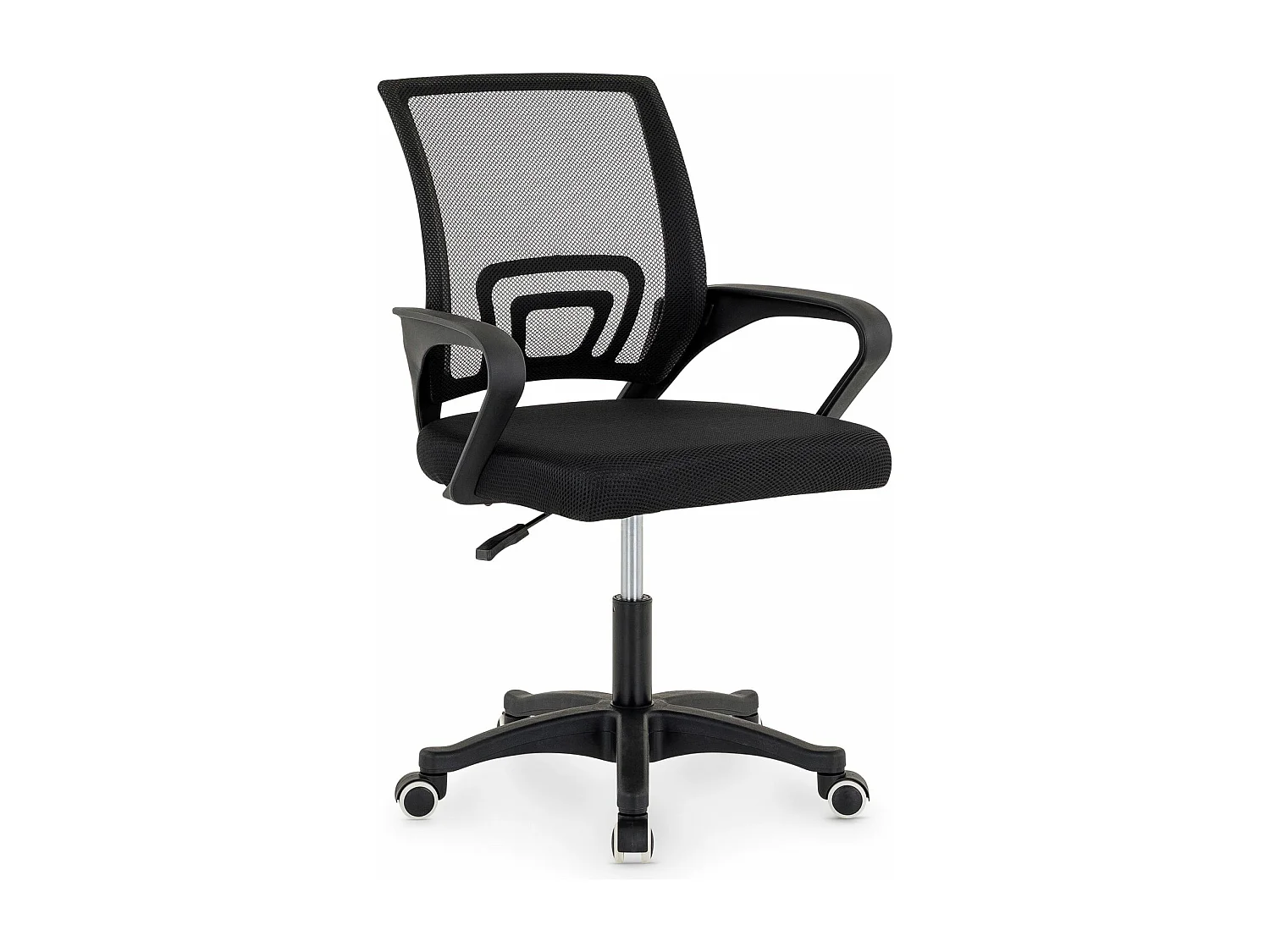 Chaise de bureau PHOENIX, Pivotante et réglable en hauteur, Tissu mesh, Avec accoudoirs, Noir