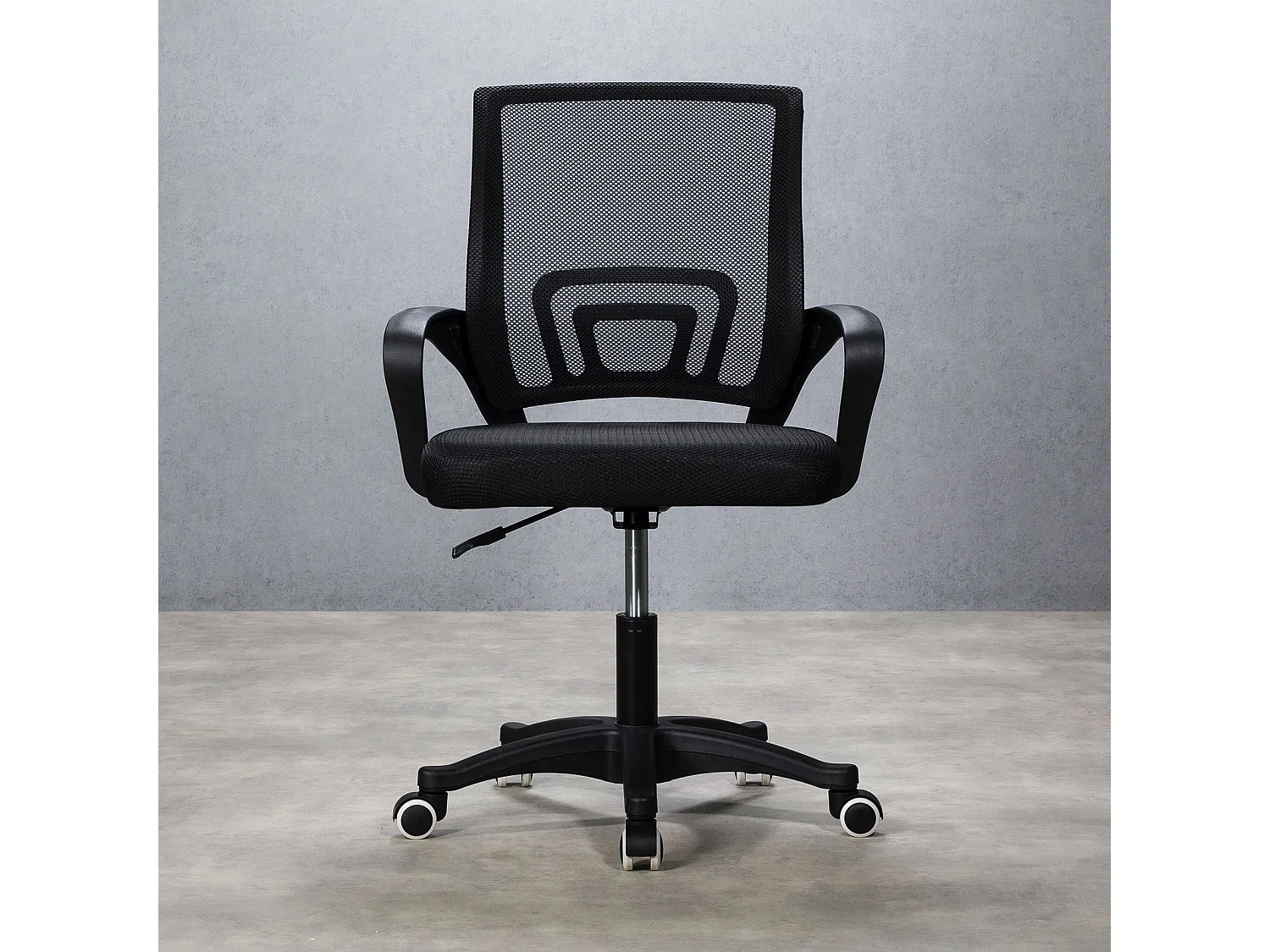 Chaise de bureau PHOENIX, Pivotante et réglable en hauteur, Tissu mesh, Avec accoudoirs, Noir