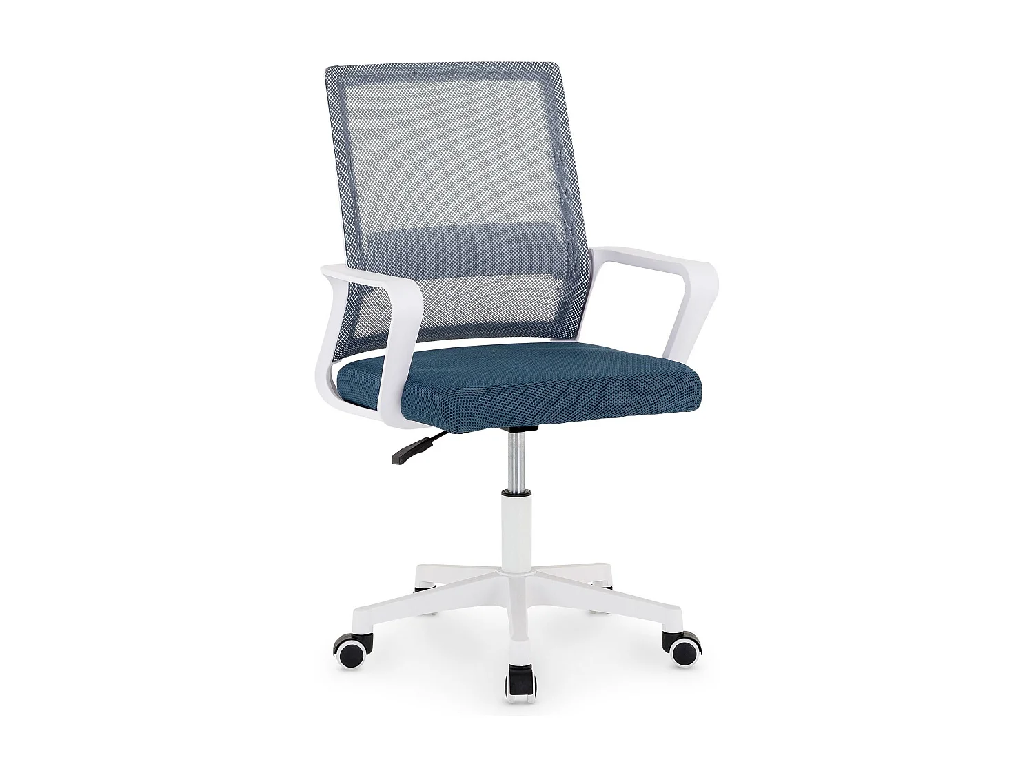 Chaise de bureau PERTH, Pivotante et réglable en hauteur, Tissu mesh, Avec accoudoirs, Gris-bleu