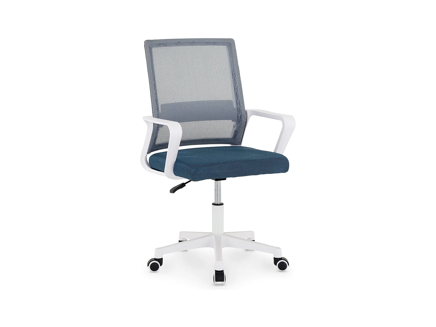 Chaise de bureau PERTH, Pivotante et réglable en hauteur, Tissu mesh, Avec accoudoirs, Gris-bleu