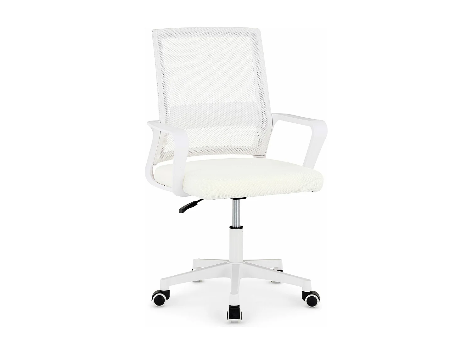 Chaise de bureau PERTH, Pivotante et réglable en hauteur, Tissu mesh, Avec accoudoirs, Blanc
