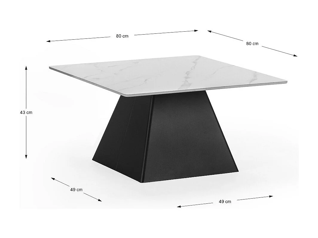 Salontafel Merve - 80x80x43cm - Zwart