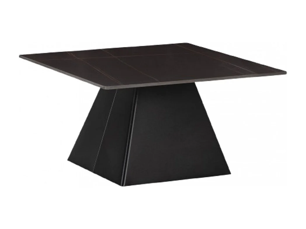 Mova - Table basse carrée en céramique et métal 80x80cm - Noir