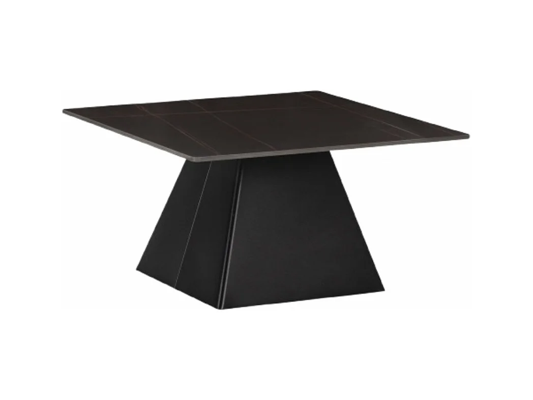 Mova - Table basse carrée en céramique et métal 80x80cm - Noir