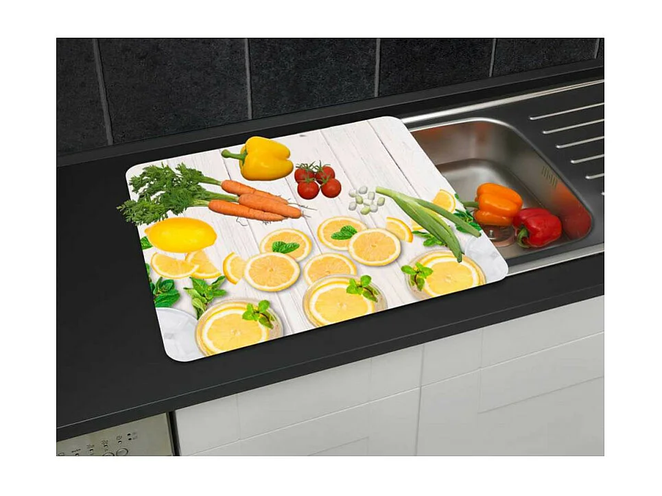 Plaque multi-usage à imprimé citrons - Multicolore - l 50 x L 56 cm
