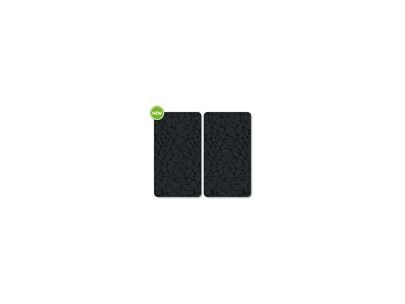 Lot de 2 plaques de protection en verre "Mosaïque" - Noir - L 50 x l 28,5 cm