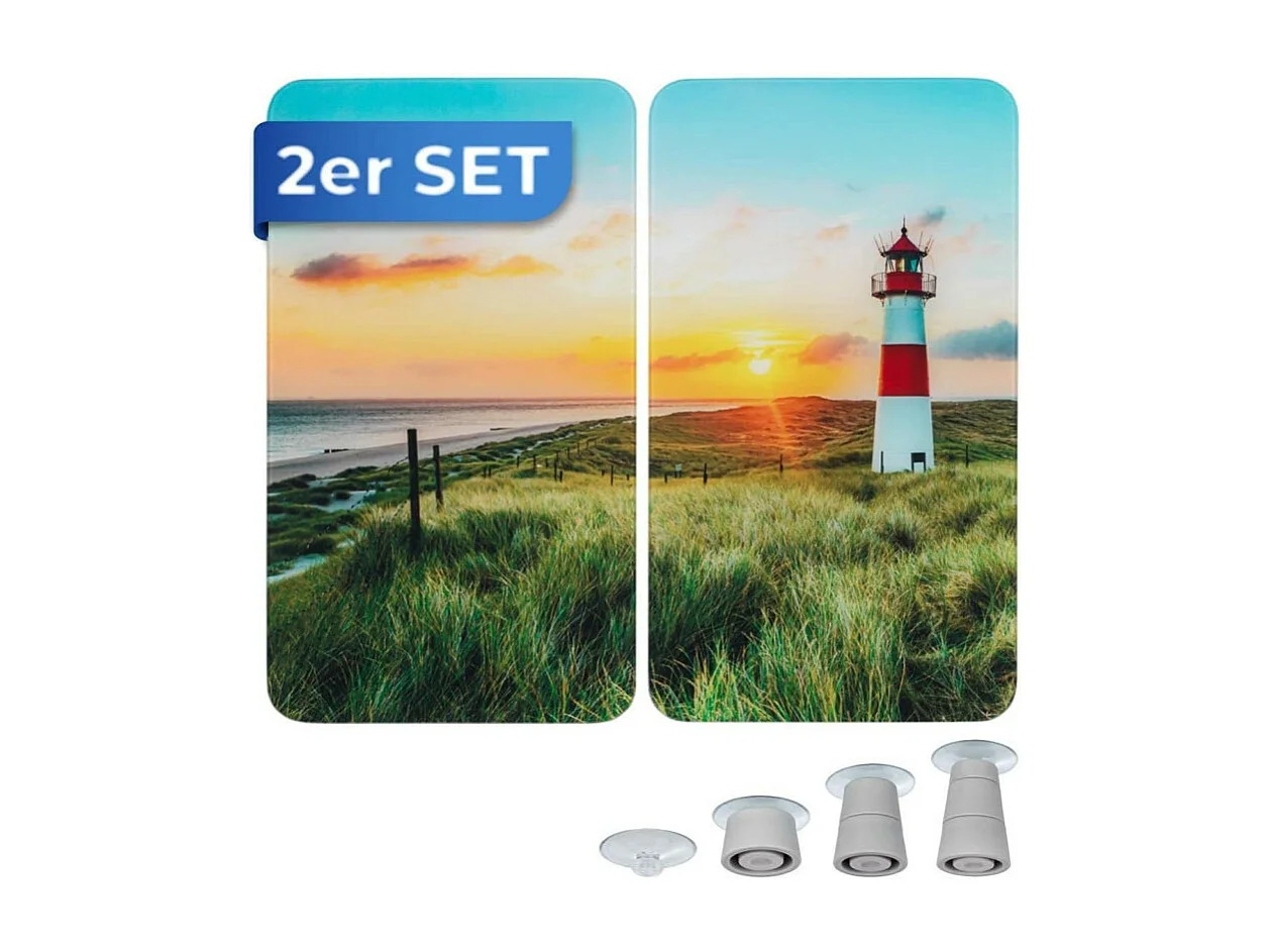 Lot de 2 plaques de protection Universelle "Phare" - Multicolore - l 30 x L 52 cm