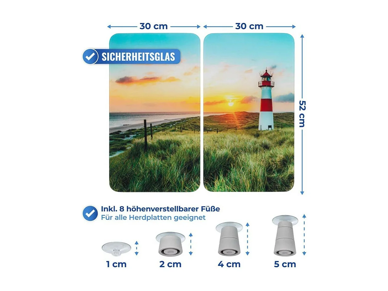 Lot de 2 plaques de protection Universelle "Phare" - Multicolore - l 30 x L 52 cm
