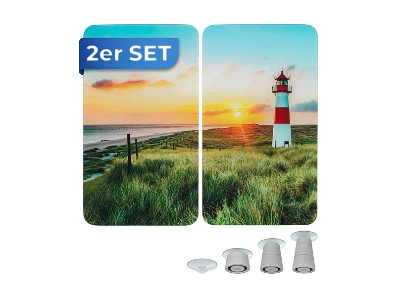 Lot de 2 plaques de protection Universelle "Phare" - Multicolore - l 30 x L 52 cm