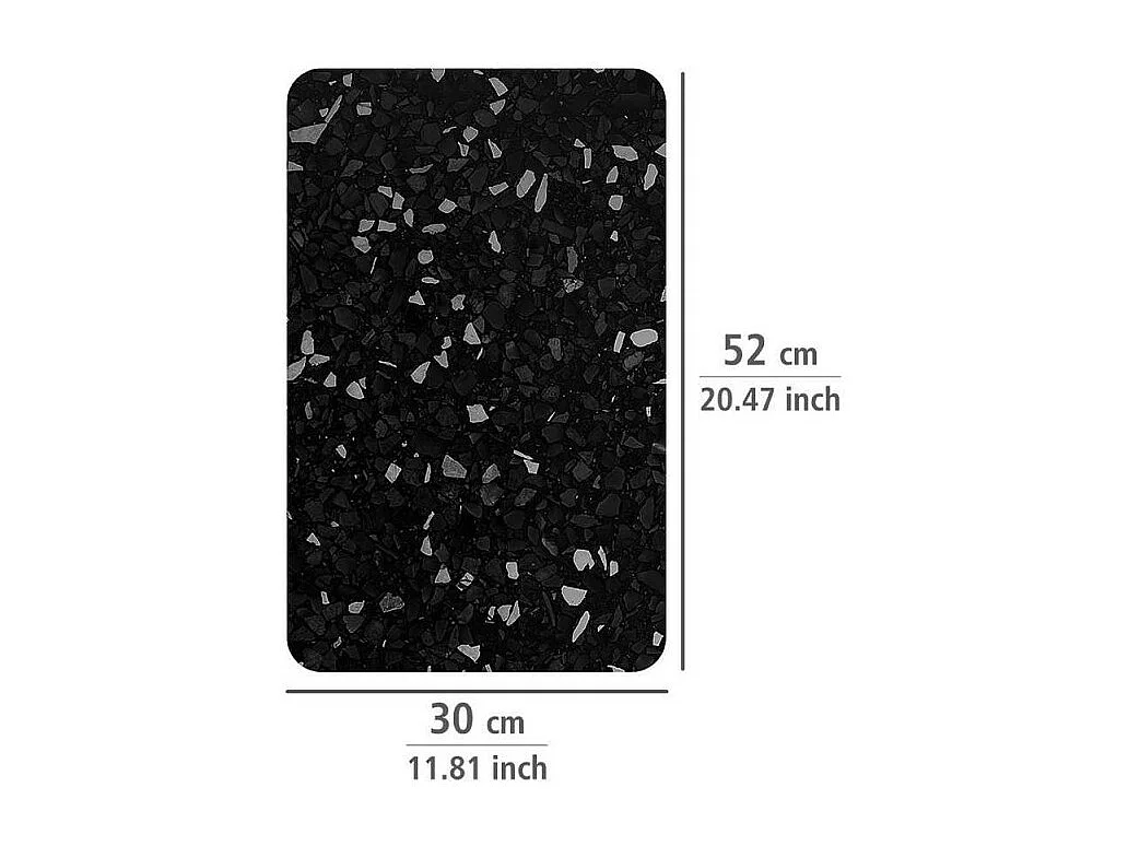 Lot de 2 protections de plaque de cuisson en verre trempé "Terrazzo" - Noir - L 52 x l 30 cm